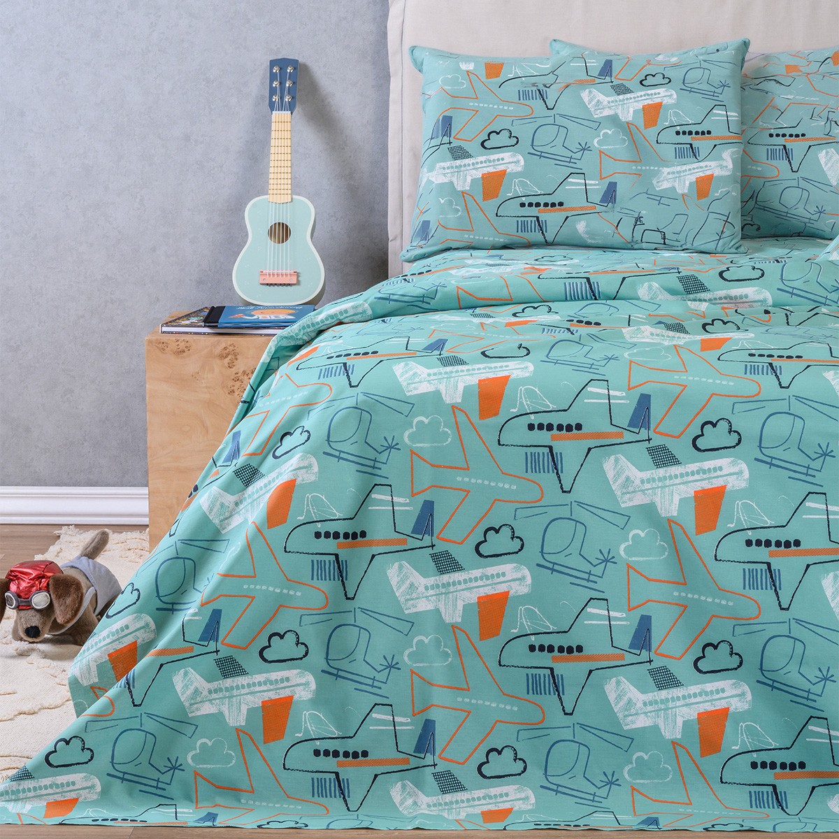 Melinen Home Σετ Σεντονια Μονα (Λ) Planeur Kids Line (100X200+32) 170Χ270