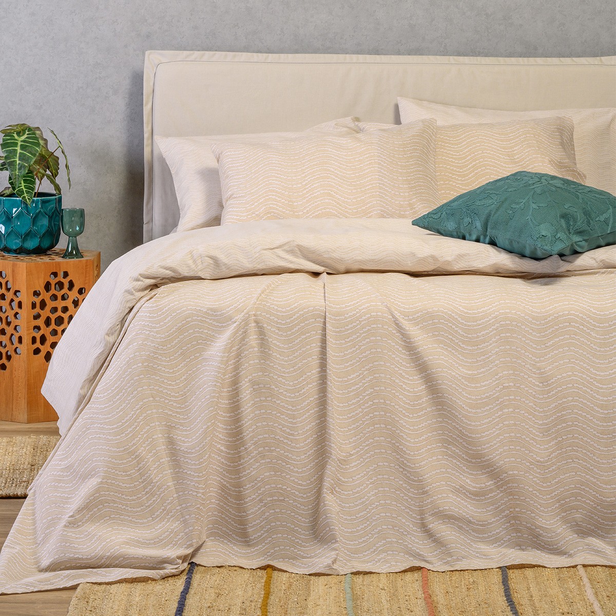 Melinen Home Σετ Σεντονια Υπερδιπλα Maverick Beige Ultra Line (235X270) 235Χ270