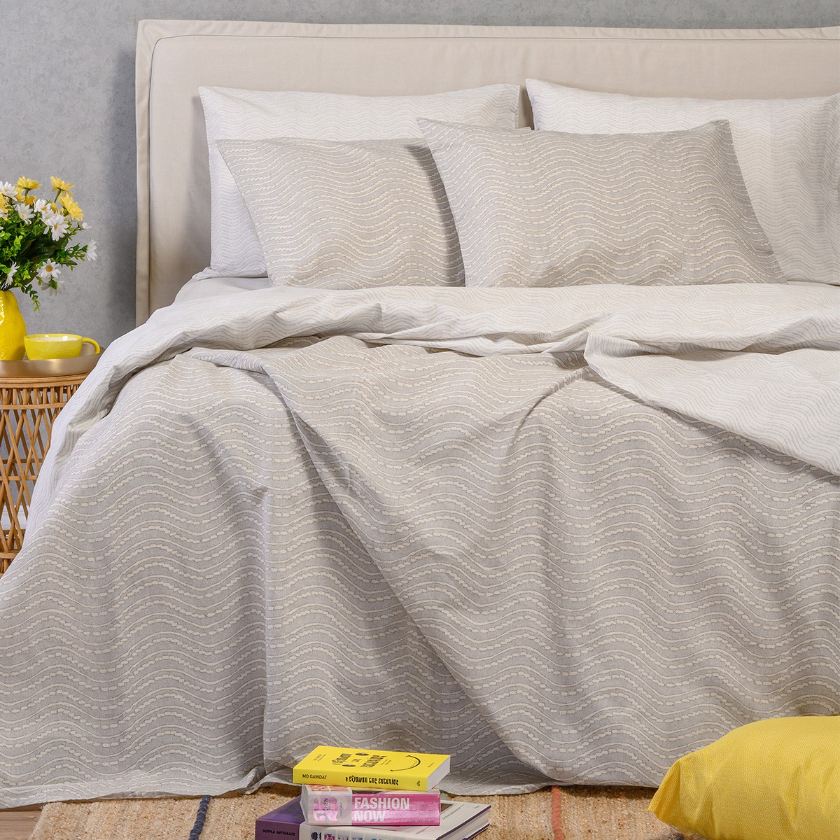 Melinen Home Σετ Σεντονια Μονα (Λ) Maverick Light Grey Ultra Line (100Χ200+32) 170Χ270