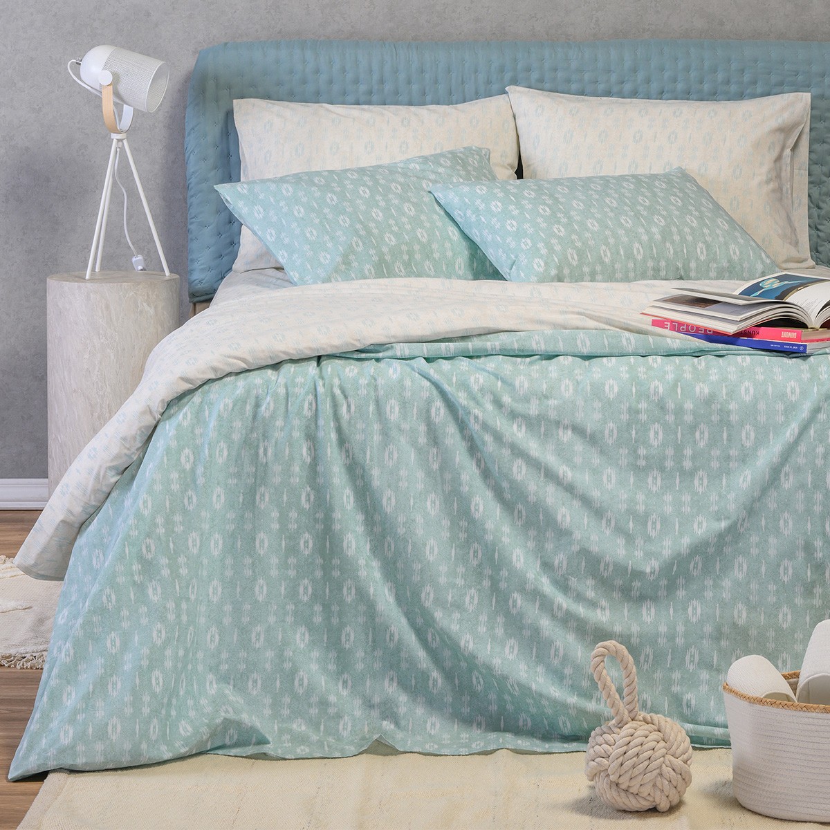 Melinen Home Σετ Σεντονια Μονα River Aqua Casual Line (170X270) 170Χ270