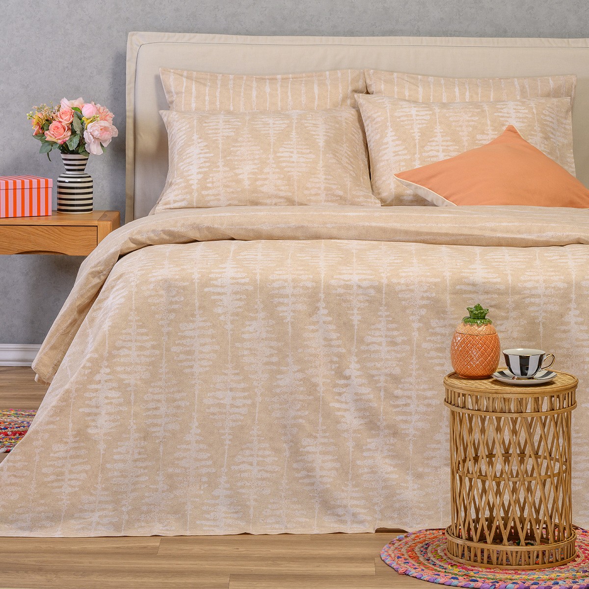 Melinen Home Σετ Σεντονια Υπερδιπλα Kai Beige Casual Line (235X270) 235Χ270