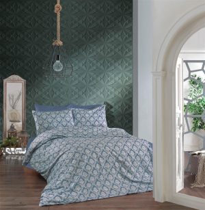 DIMcol Παπλωματοθήκη Εμπριμέ Οφηλία 279 160X240 Blue 70/30 Cott/Pol