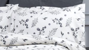 DIMcol Μαξιλαροθήκη Εμπριμέ Μυρτώ 350 50X70 Grey 100% Cotton Flannel