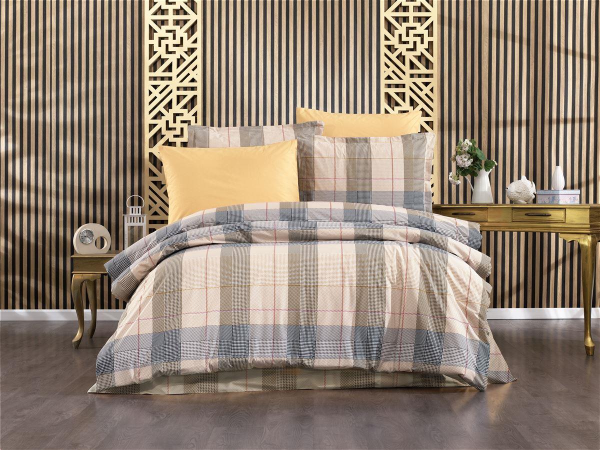 DIMcol Παπλωματοθήκη Εμπριμέ Αντιγόνη 340 220X240 Beige 100% Cotton Flannel
