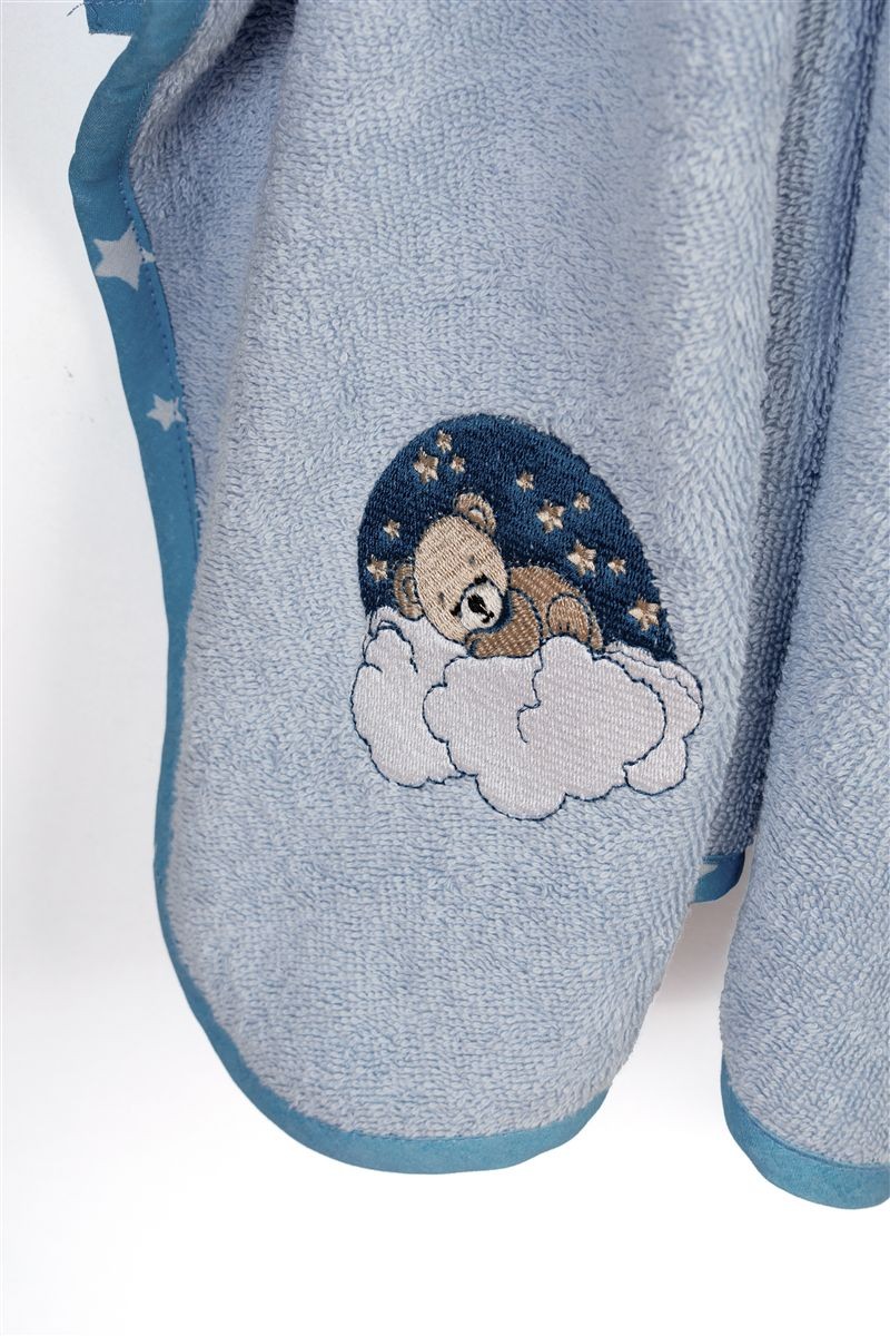 DIMcol Κάπα Με Κέντημα bebe Cloudy Bear 175 75X85 Sky Blue 100% Cotton - Image 2