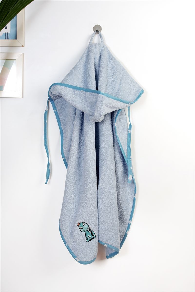 DIMcol Κάπα Με Κέντημα bebe Dinosaur 179 75X85 Sky Blue 100% Cotton