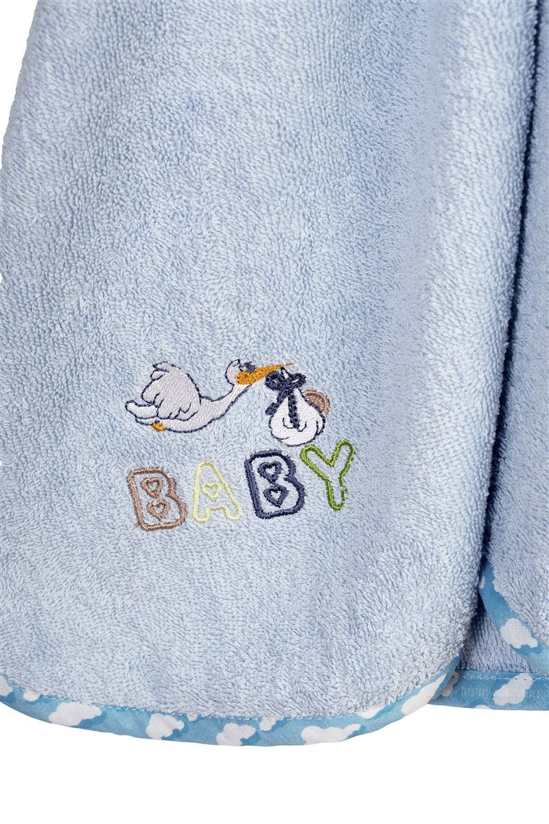 DIMcol Κάπα Με Κέντημα bebe Stork 191 75X85 Sky Blue 100% Cotton - Image 2