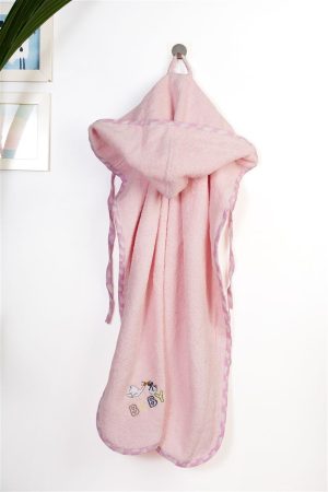 DIMcol Κάπα Με Κέντημα bebe Stork 192 75X85 Pink 100% Cotton