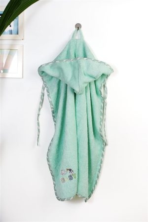 DIMcol Κάπα Με Κέντημα bebe Stork 195 75X85 Mint 100% Cotton