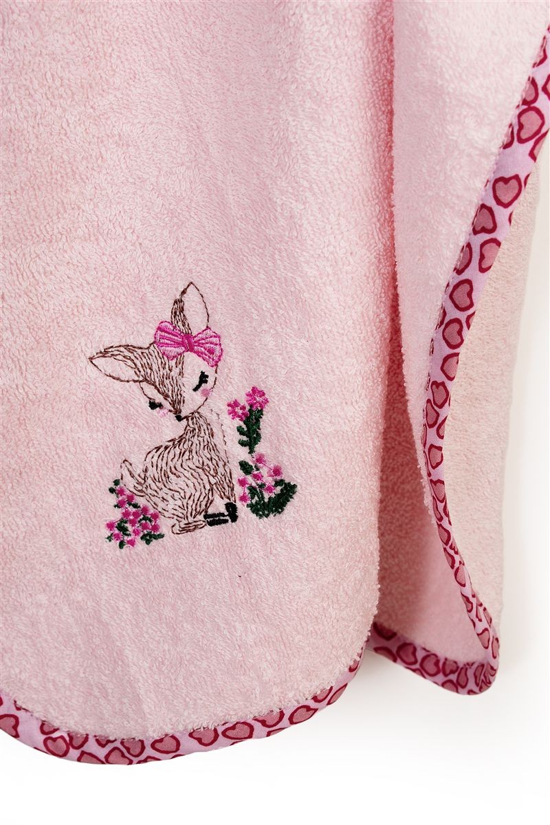 DIMcol Κάπα Με Κέντημα bebe Deer 196 75X85 Pink 100% Cotton - Image 2