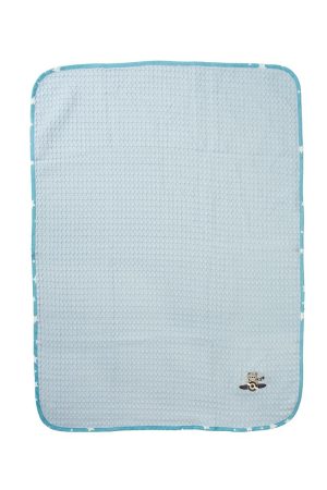 DIMcol Κουβέρτα Πικέ Με Κέντημα bebe Aviator 183 80X110 Sky Blue 100% Cotton