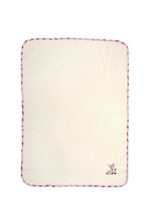 DIMcol Κουβέρτα Πικέ Με Κέντημα bebe Deer 198 100X160 Ecru-Pink 100% Cotton