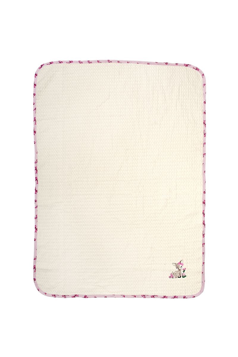 DIMcol Κουβέρτα Πικέ Με Κέντημα bebe Deer 198 100X160 Ecru-Pink 100% Cotton