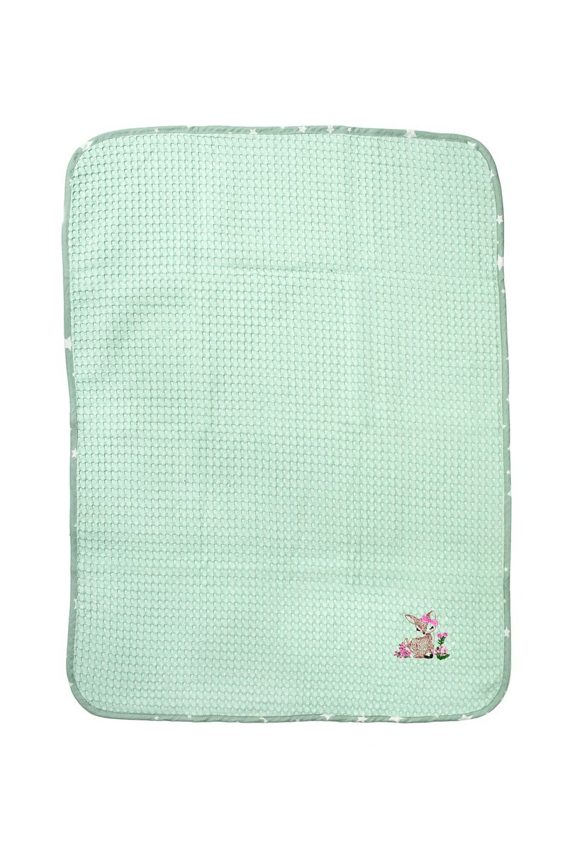 DIMcol Κουβέρτα Πικέ Με Κέντημα bebe Deer 199 100X160 Mint 100% Cotton