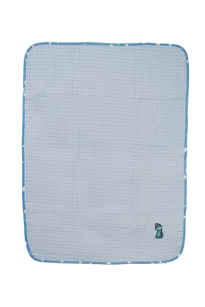 DIMcol Κουβέρτα Πικέ Με Κέντημα bebe Dinosaur 179 100X160 Sky Blue 100% Cotton