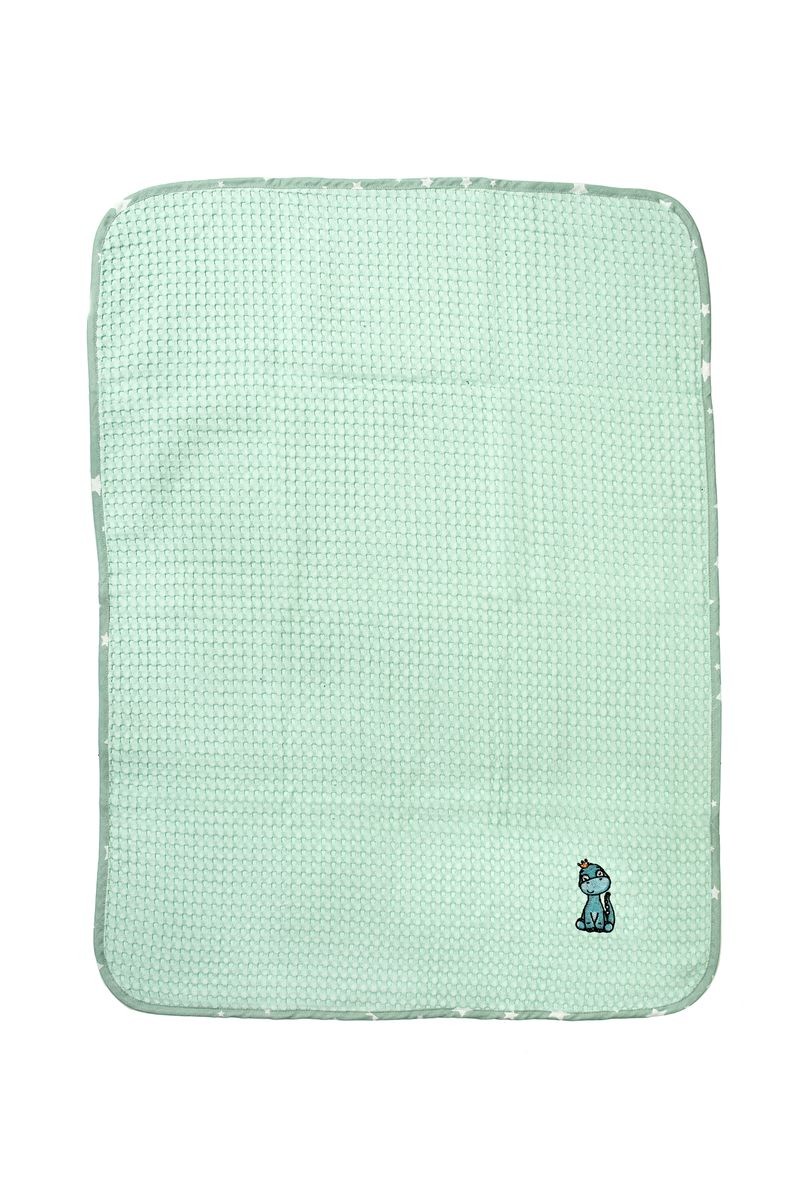 DIMcol Κουβέρτα Πικέ Με Κέντημα bebe Dinosaur 182 80X110 Mint 100% Cotton