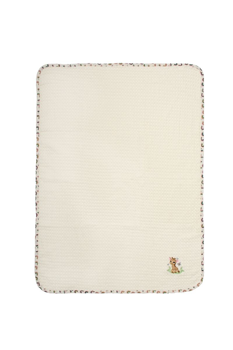 DIMcol Κουβέρτα Πικέ Με Κέντημα bebe Giraffe 173 100X160 Ecru-Multi 100% Cotton