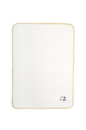 DIMcol Κουβέρτα Πικέ Με Κέντημα bebe Stork 193 80X110 White-Yellow 100% Cotton