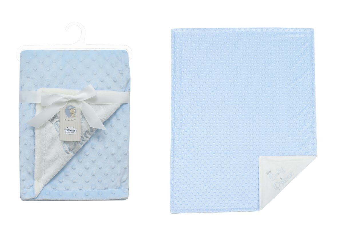 DIMcol Κουβέρτα Minky Bubble bebe 420 gr/m² Prince 33 75X100 Sky Blue 100% Polyester