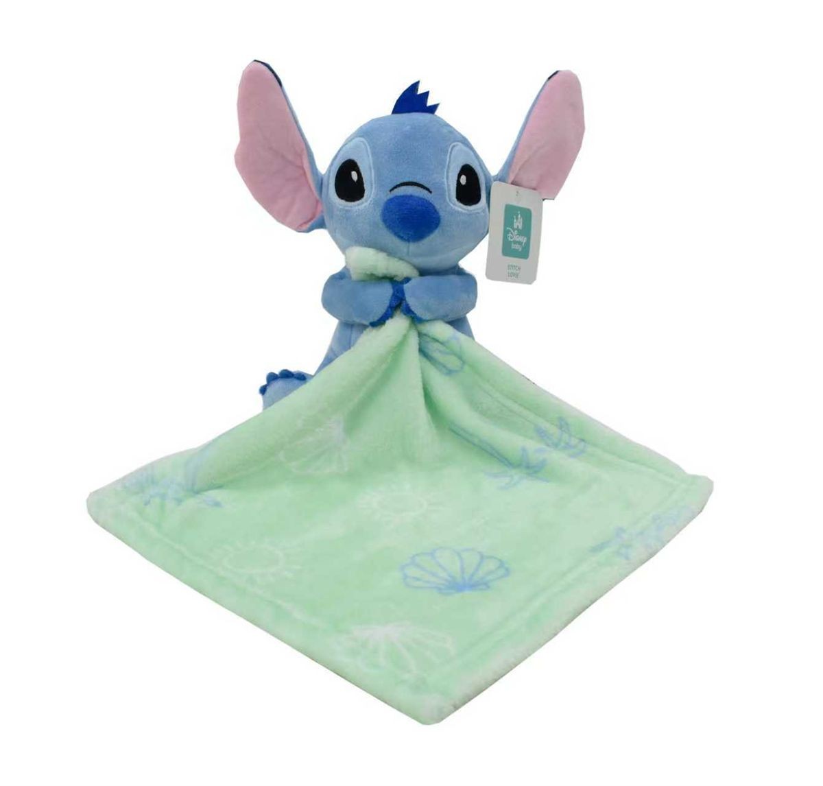 DIMcol Λούτρινο Disney Home με Πανάκι Παρηγορίας Coral Fleece Εμπριμέ bebe Stitch 35 Ύψος 25 cm Mint Green 100% Polyester