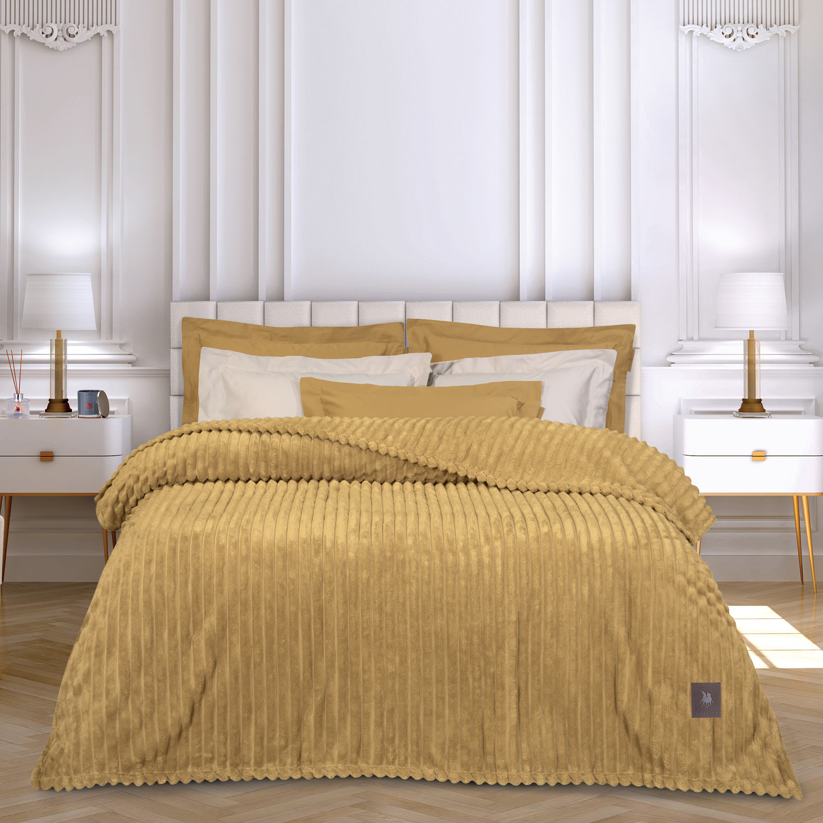 Greenwich Polo Club Κουβερτα Fleece Υπέρδιπλη 3488 Ochre Ochre - Image 4