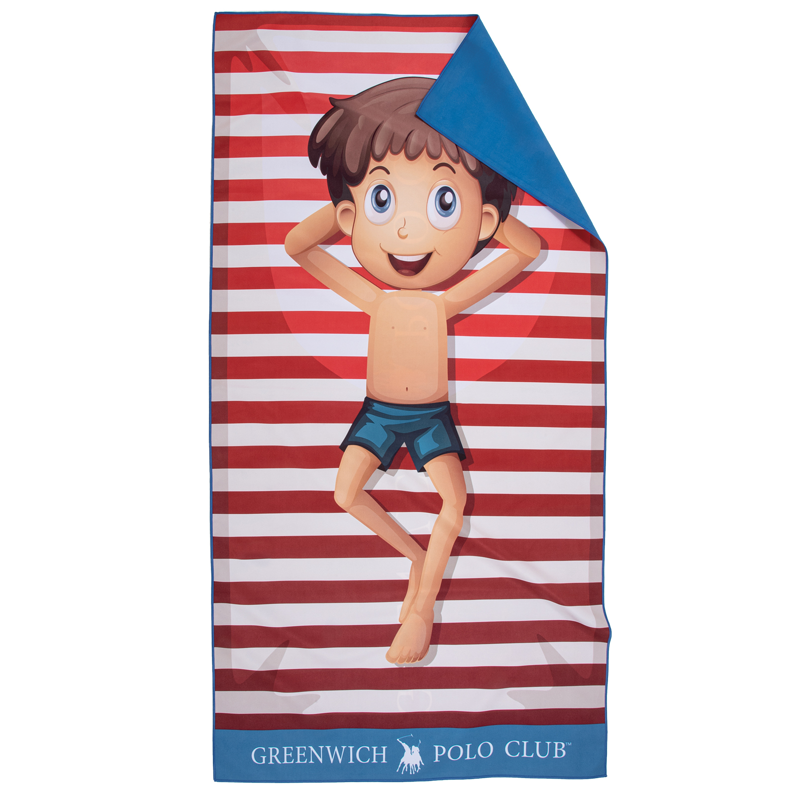 Greenwich Polo Club Junior Πετσετα Θαλασσης 70Χ140 4181 Blue - Red Blue - Red