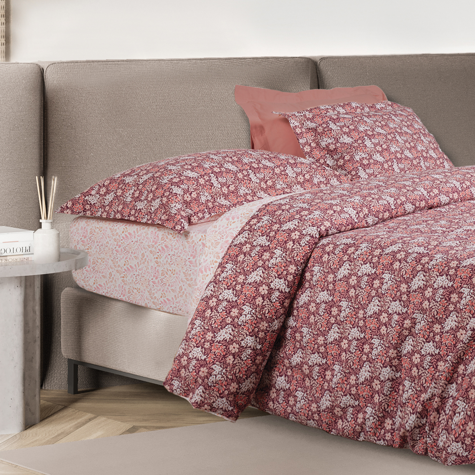 Das Home Σετ Παπλωματοθηκη Μονη Casual 5433 Bordeaux - Nude Bordeaux - Nude - Image 4