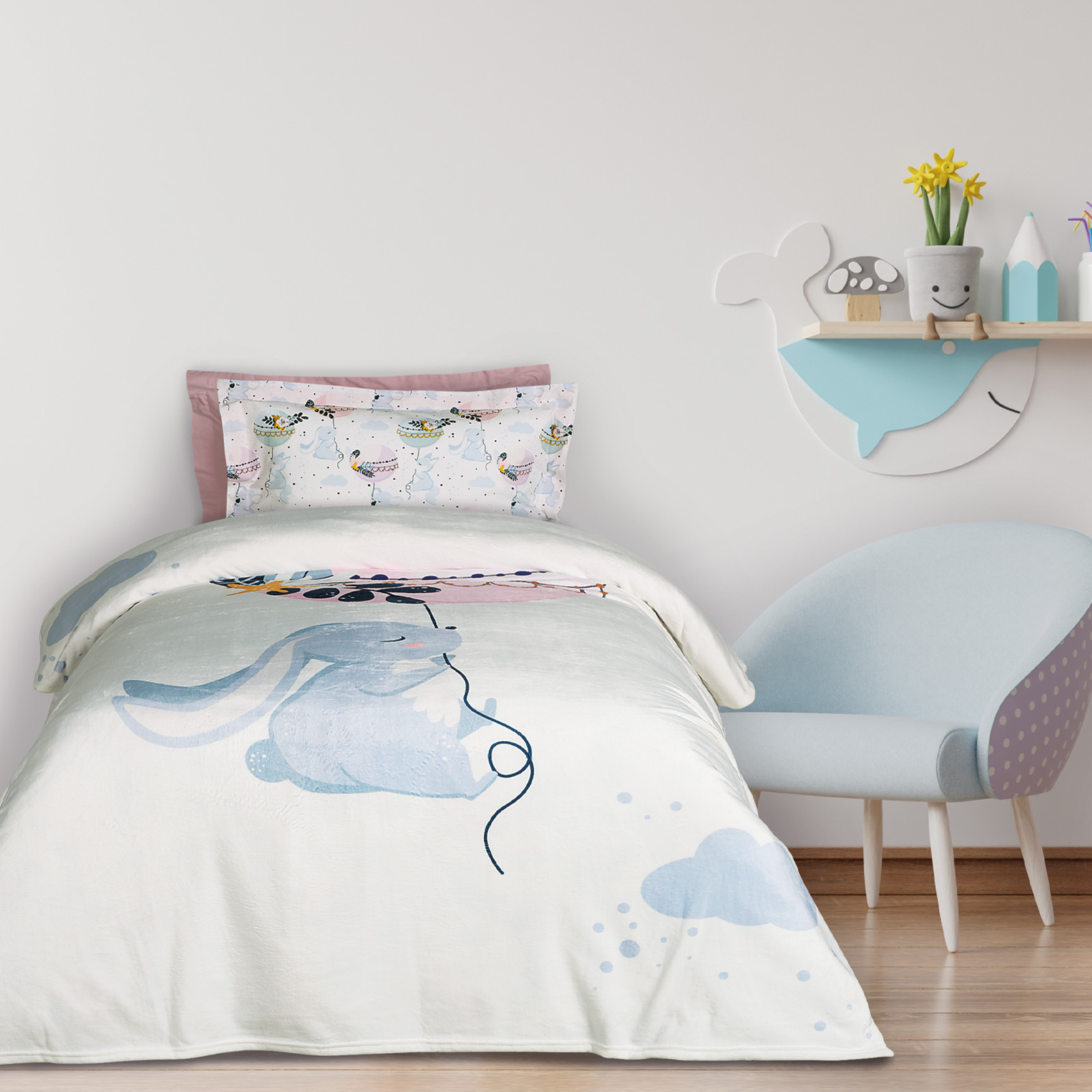 Das Kids Κουβερτα Fleece 160Χ220 4915 Light Blue - Mint - Pink Light Blue - Mint - Pink - Image 4