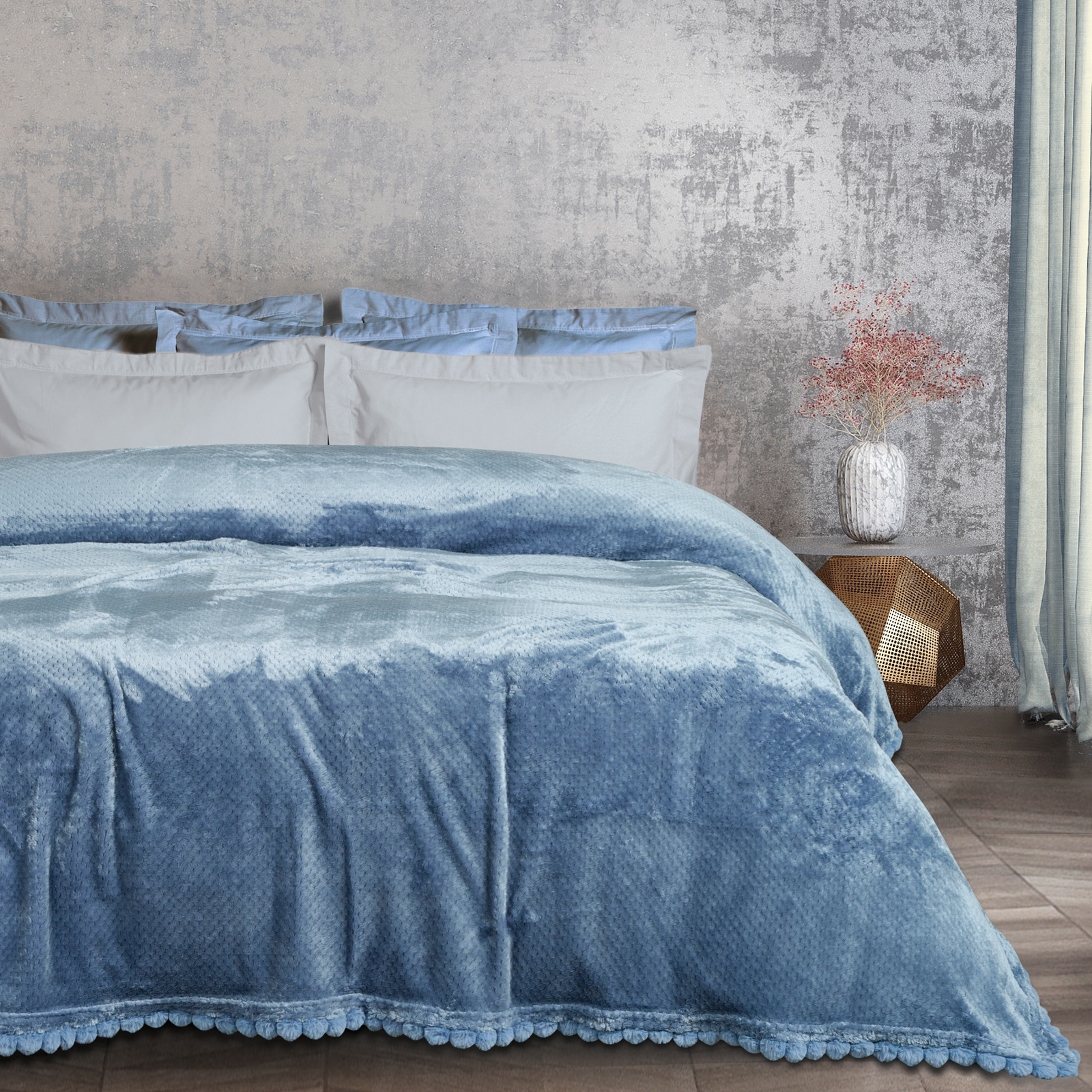 Das Home Κουβερτα Fleece 220Χ240 1186 Dusty Blue Dusty Blue - Image 4