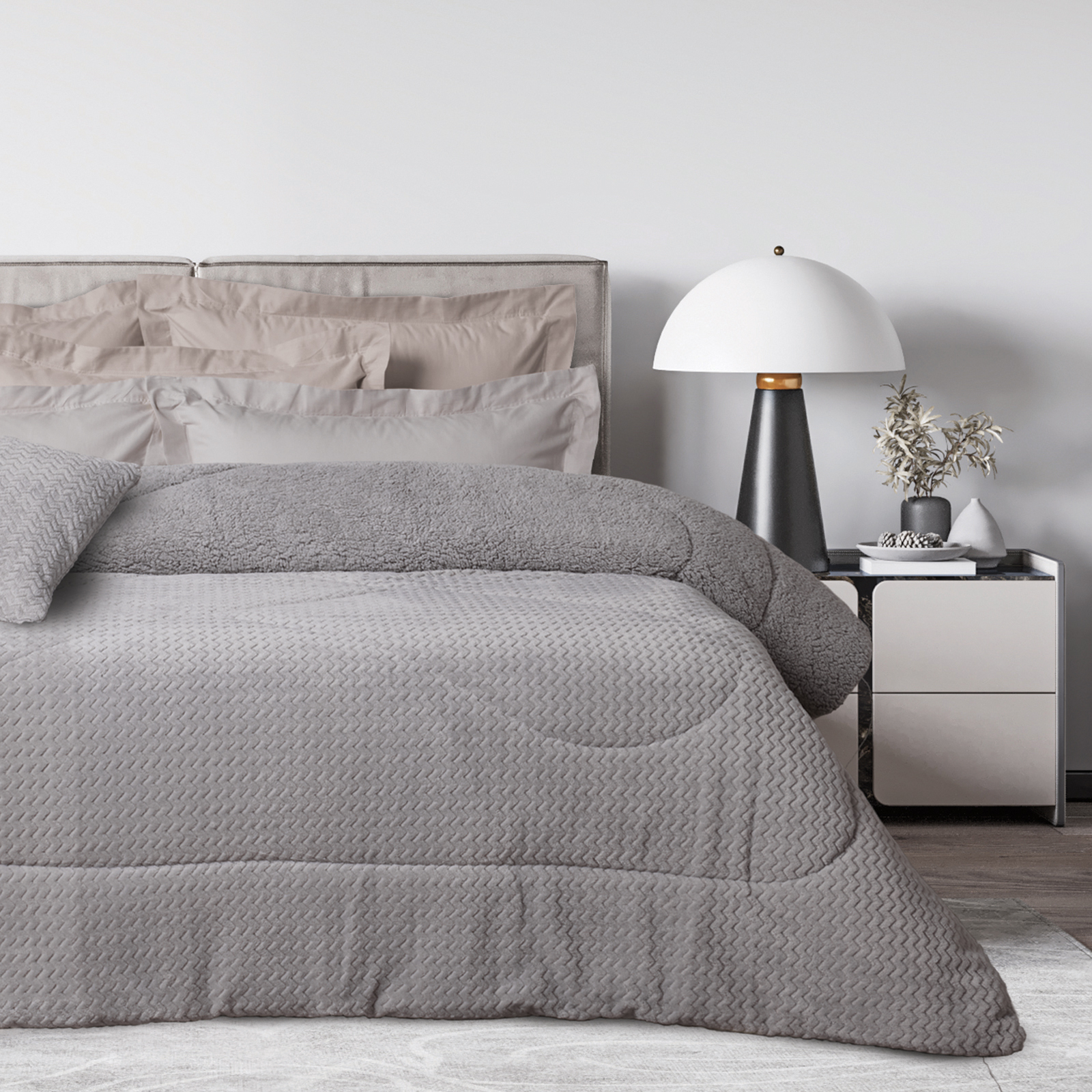 Das Home Κουβερτοπαπλωμα Sherpa Μονο 1368 Grey - Image 4