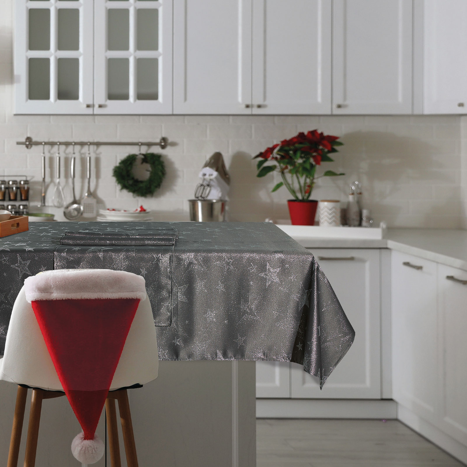 Das Home Christmas Τραπεζομαντηλο 140Χ180 0718 Ασημι - Γκρι - Image 4