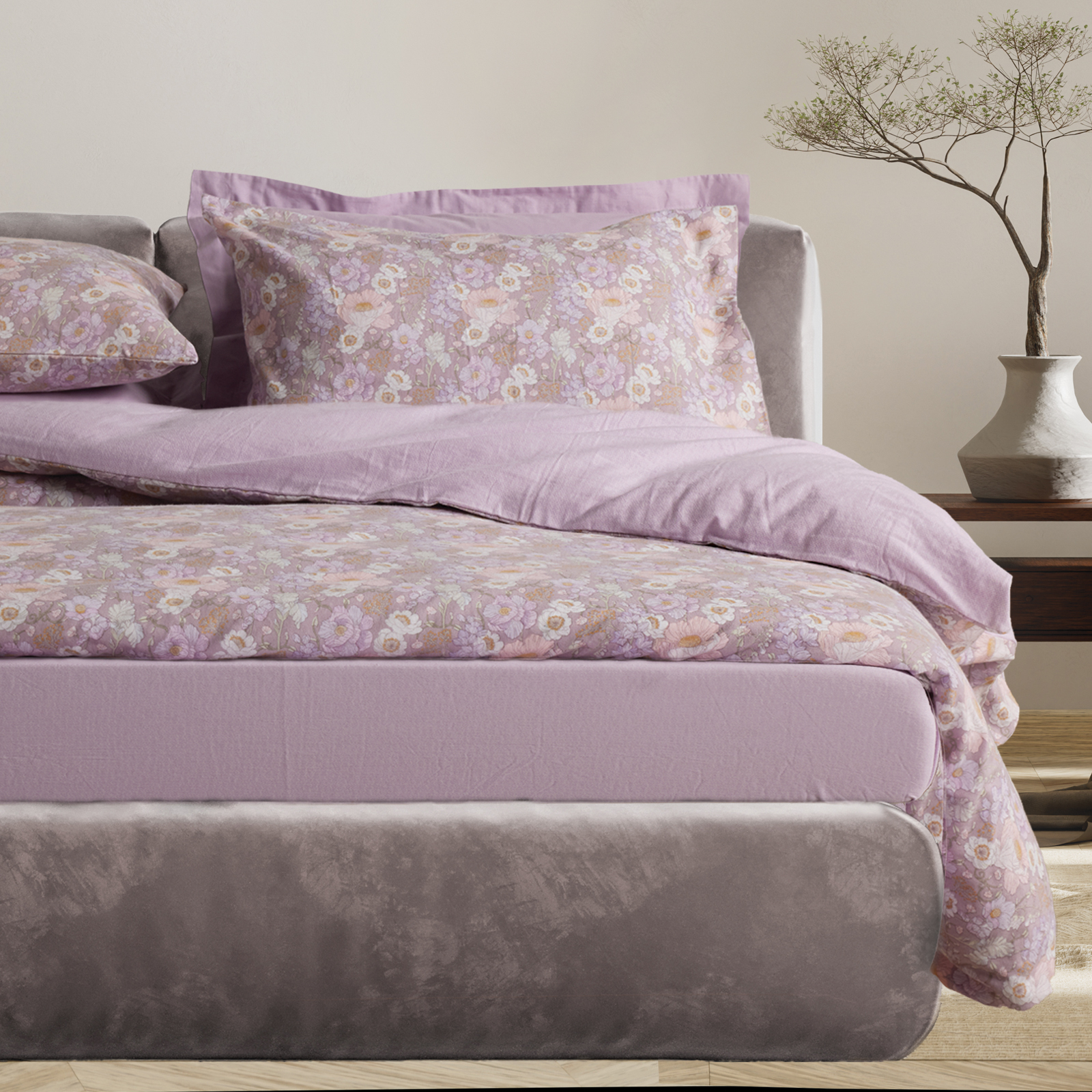 Das Home Σετ Σεντονια Μονα Happy Flannel 9682 Grey - Lilac Grey - Lilac - Image 4