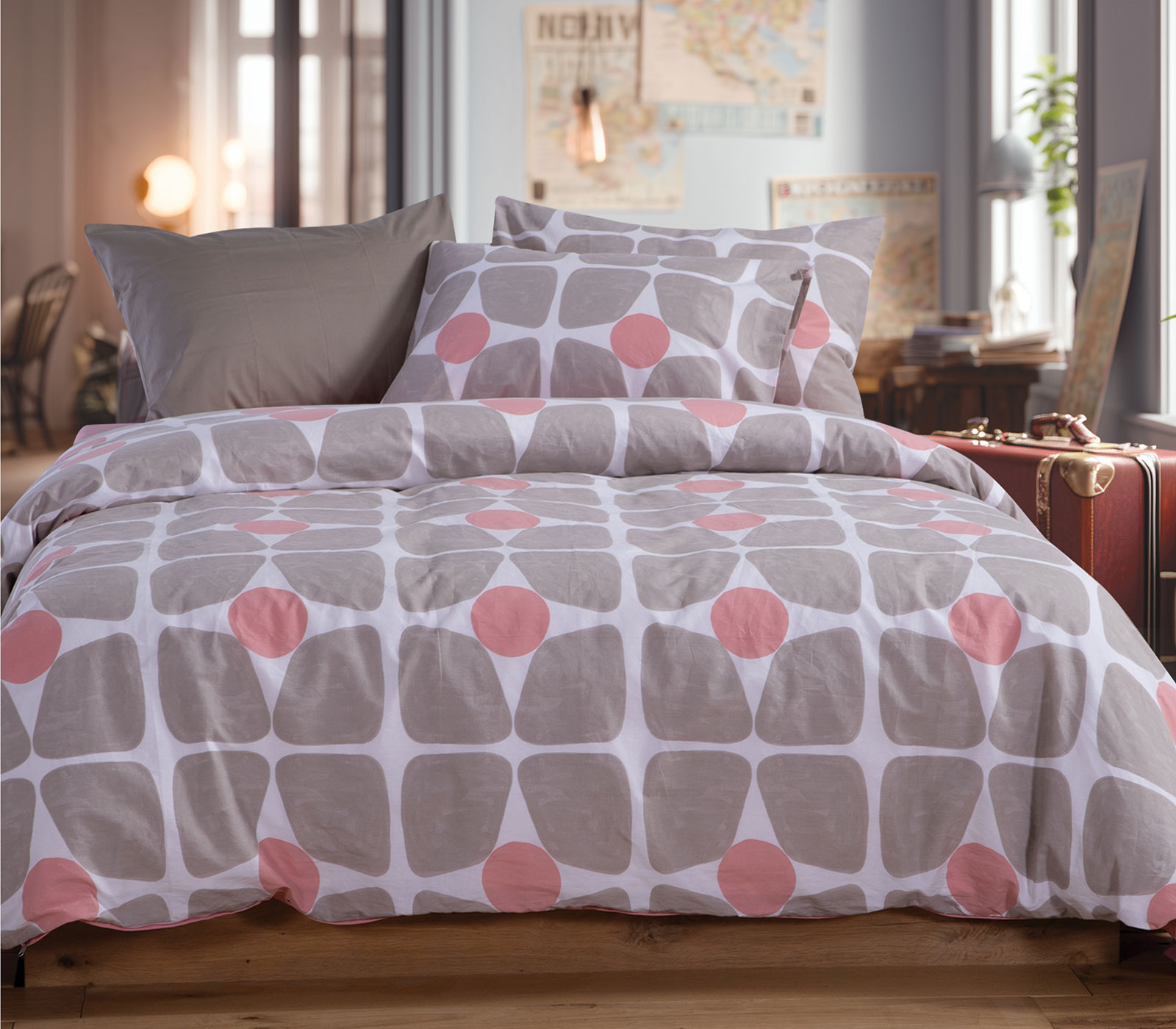ΣΕΤ ΣΕΝΤΟΝΙΑ ΜΟΝΑ CASUAL COREO BEIGE 170X270 NEF-NEF HOMEWARE