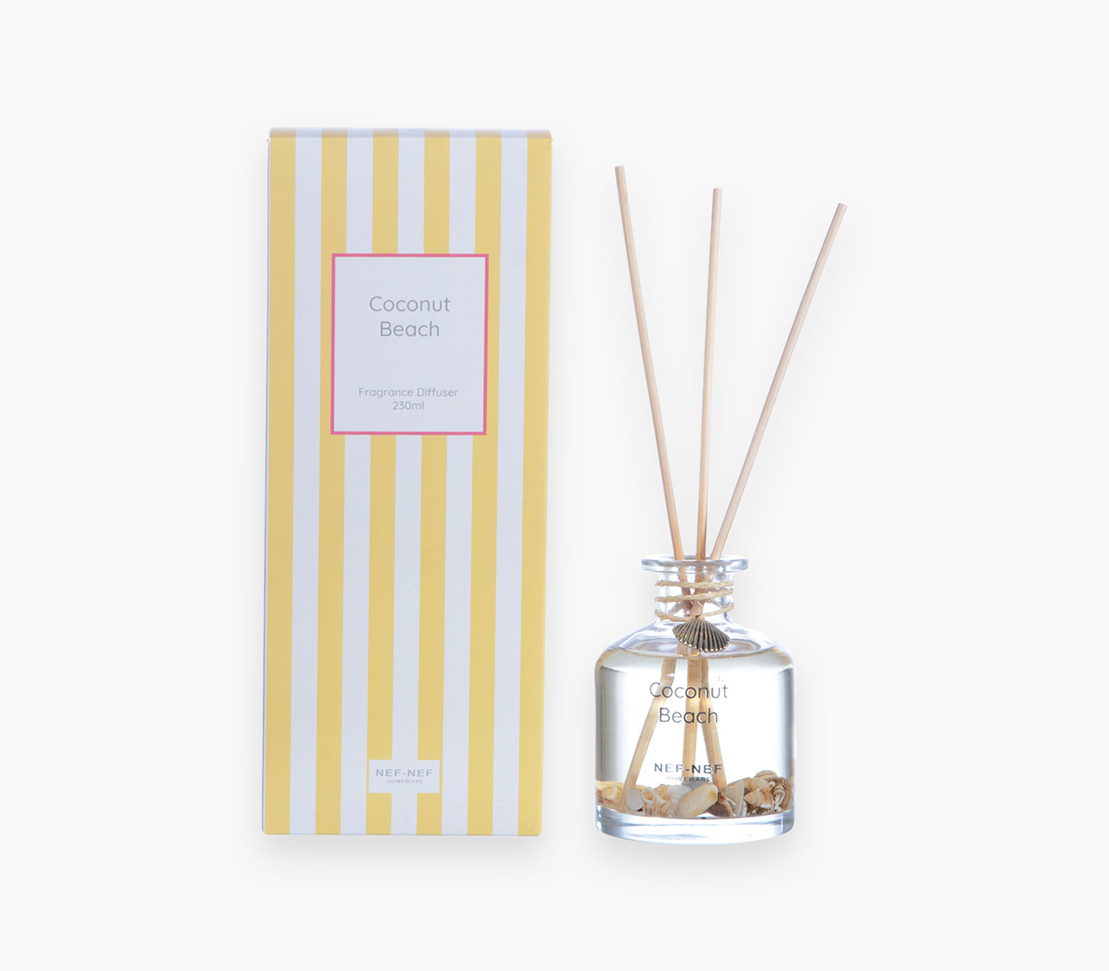 ΑΡΩΜΑΤΙΚΟ ΧΩΡΟΥ ΜΕ ΣΤΙΚΣ COCONUT BEACH 230ml NEF-NEF HOMEWARE