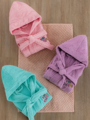 Palamaiki Μπουρνούζι με Κουκούλα Kids Bath CUTE MINT