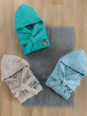 Palamaiki Μπουρνούζι με Κουκούλα Kids Bath COOL GREY