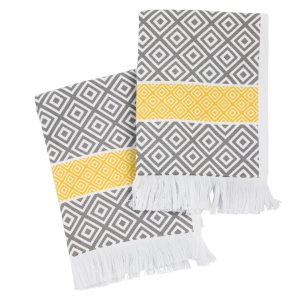 Das Home Σετ Ποτηροπανα 2Τμχ 30Χ50 0895 Grey - Yellow Grey - Yellow