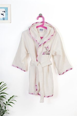 DIMcol Μπουρνούζι Με Κέντημα kids Deer 198 Ecru-Pink % Cotton