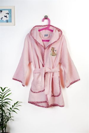 DIMcol Μπουρνούζι Με Κέντημα kids Giraffe 171 Pink % Cotton