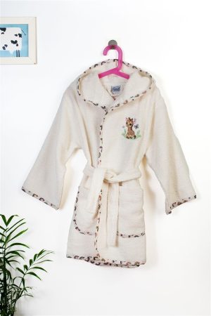 DIMcol Μπουρνούζι Με Κέντημα kids Giraffe 173 Ecru-Multi % Cotton