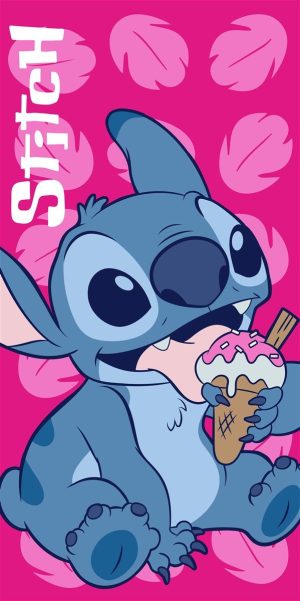 DIMcol Πετσέτα Θαλάσσης Quick Dry Disney Home Lilo & Stitch 118 70X140 Fuchsia 100% Microfiber