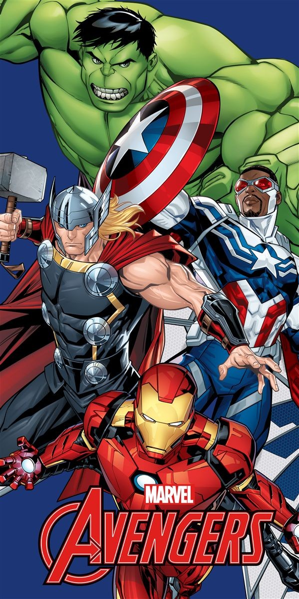 DIMcol Πετσέτα Θαλάσσης Quick Dry Marvel Avengers 670 70X140 Blue 100% Microfiber