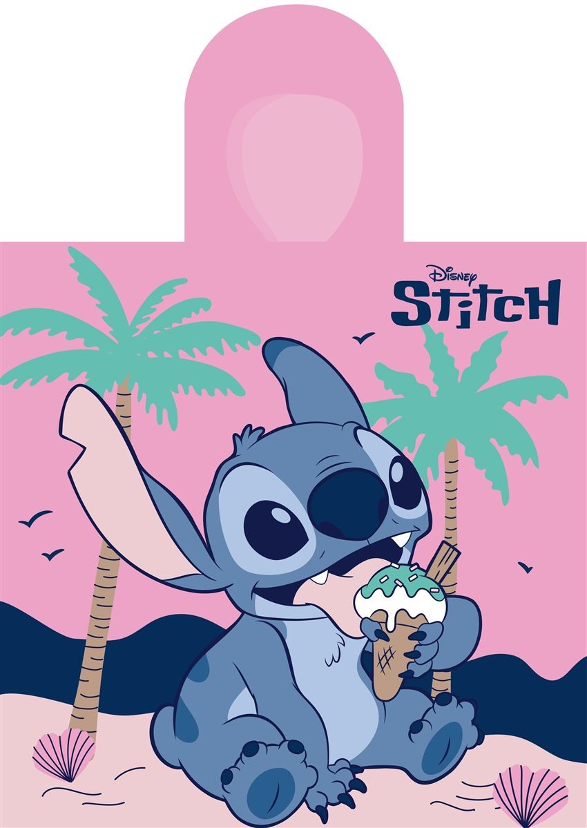 DIMcol Πόντσο Θαλάσσης Quick Dry Disney Home Lilo & Stitch 195 50X100 Baby Pink 100% Microfiber