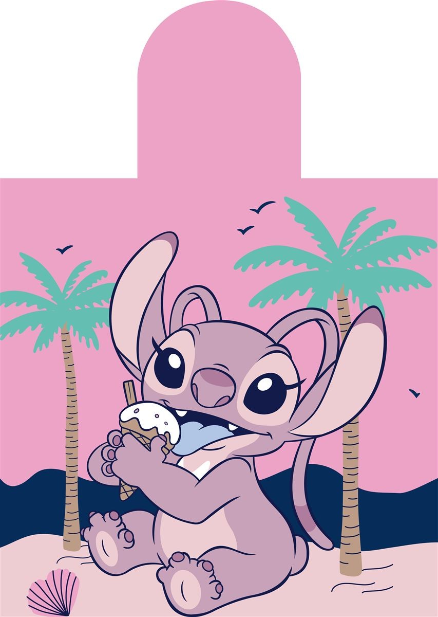 DIMcol Πόντσο Θαλάσσης Quick Dry Disney Home Lilo & Stitch 195 50X100 Baby Pink 100% Microfiber - Image 2