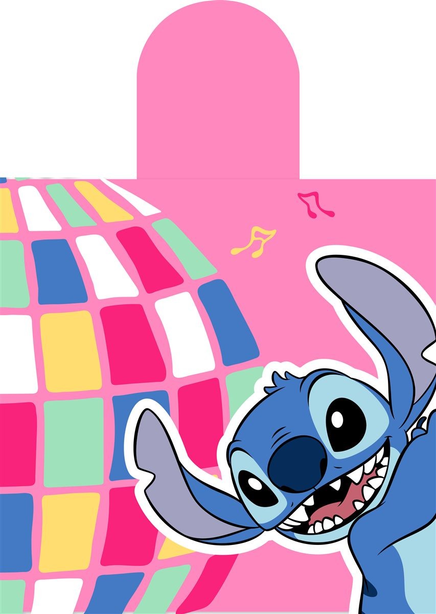 DIMcol Πόντσο Θαλάσσης Quick Dry Disney Home Lilo & Stitch 275 50X100 Pink 100% Microfiber - Image 2