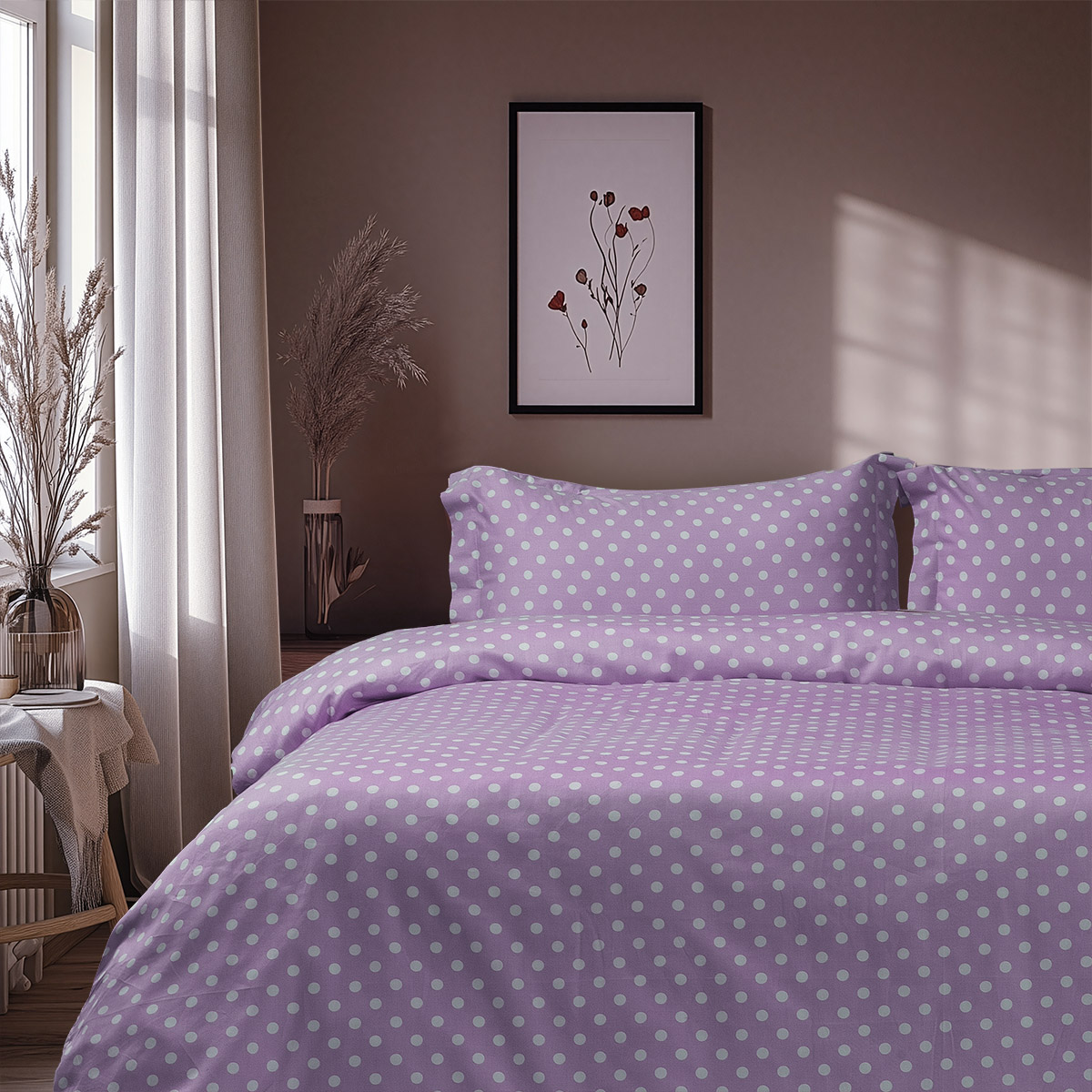 Beauty Home Σετ σεντόνια διπλά Art 10101 Fancy 200x260Λιλά