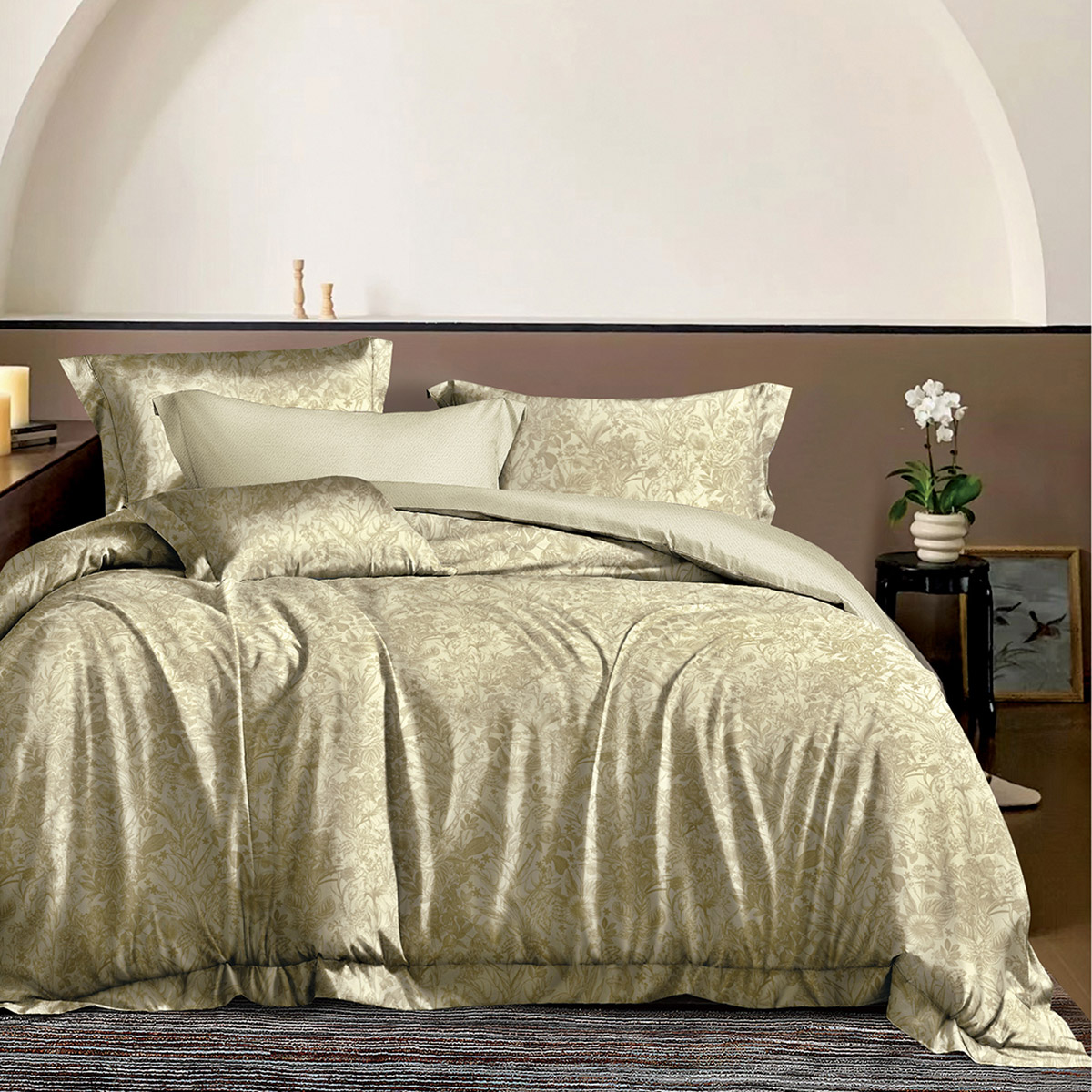 Beauty Home Σετ παπλωματοθήκη υπέρδιπλη Memories Art 12689 230x250 Μπεζ
