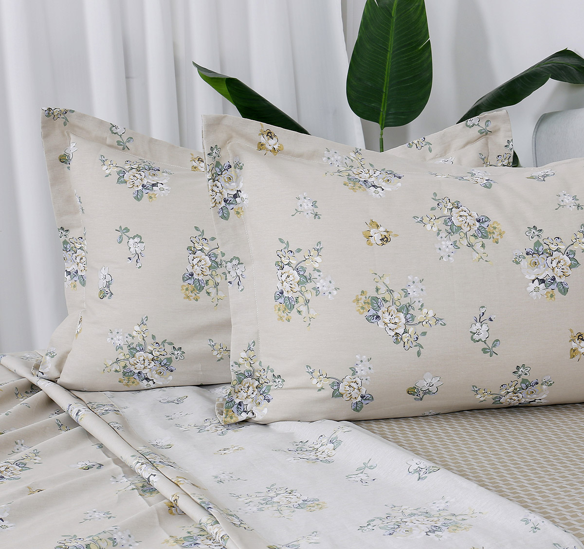 Beauty Home Σετ σεντόνια υπέρδιπλα με λάστιχο Memories Art 12698 165x200+30 Μπεζ - Image 2