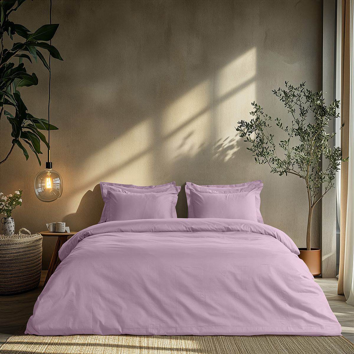 Beauty Home Σετ σεντόνια υπέρδιπλα με λάστιχο Art 1700 Harmony 170x200+30 Λιλά