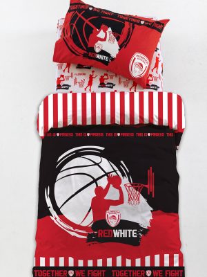 Palamaiki Σετ Μονά Σεντόνια Olympiacos B.C. 170x260 BC9 Με Λάστιχο